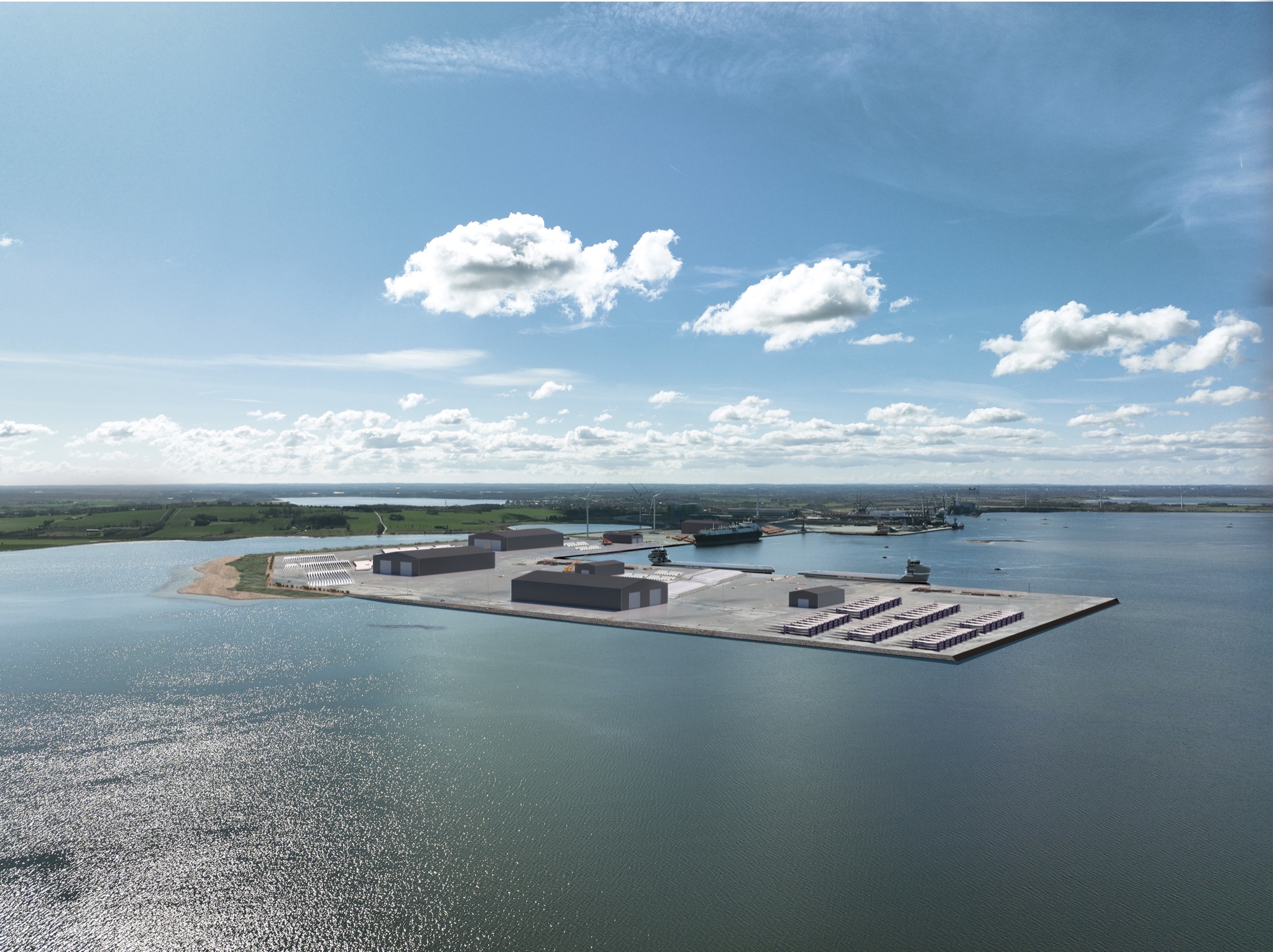 landscape visualization of the Odense Havn waterfront expansion